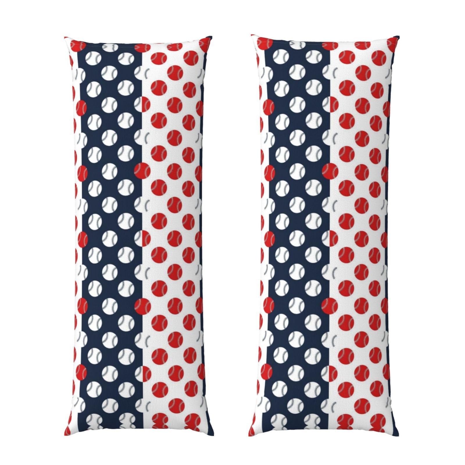Body Pillow Cover 20x54 Inch, Baseball American Flag, Soft Long Pillowcase with Hidden Zipper, Breathable Cushion Protector for Bed Couch Sofa Home