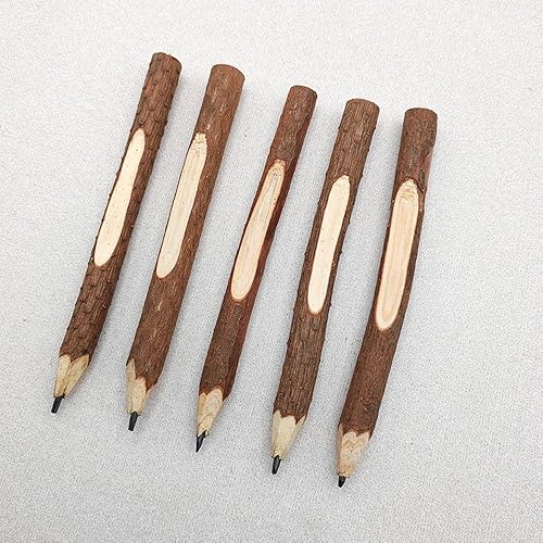 Miniatura 2 de SKKSTATIONERY 12 lápices de madera natural, ramas de árbol de madera, ramita de 5 pulgadas de largo, lápices hechos a mano para suministros de
