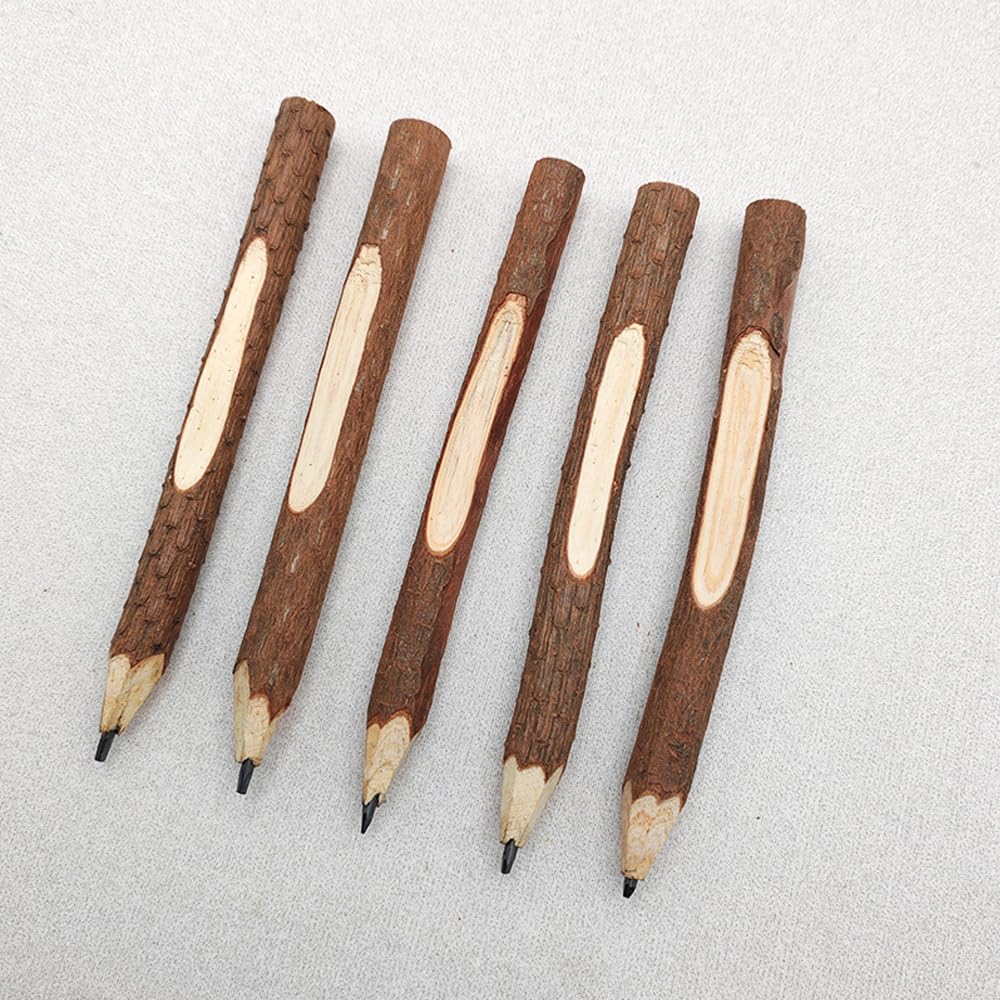 SKKSTATIONERY 12 lápices de madera natural, lápices de rama, 12,7 cm de largo, Twig.