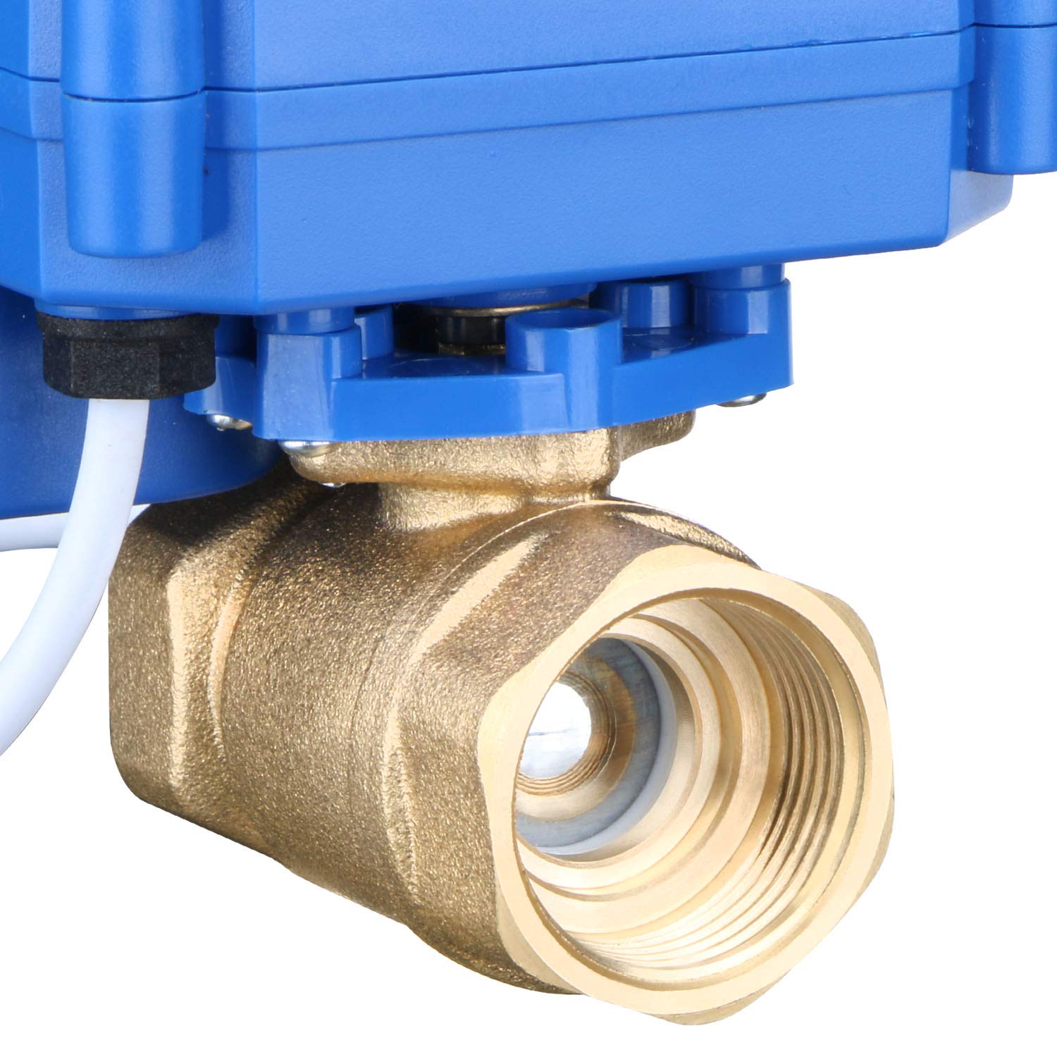U.S. Solid Valvola a sfera motorizzata 3/4" elettrovalvola in ottone – Funzione manuale, 2 vie, 9-24V AC/DC, 2 fili, ritorno automatico, normalmente chiusa