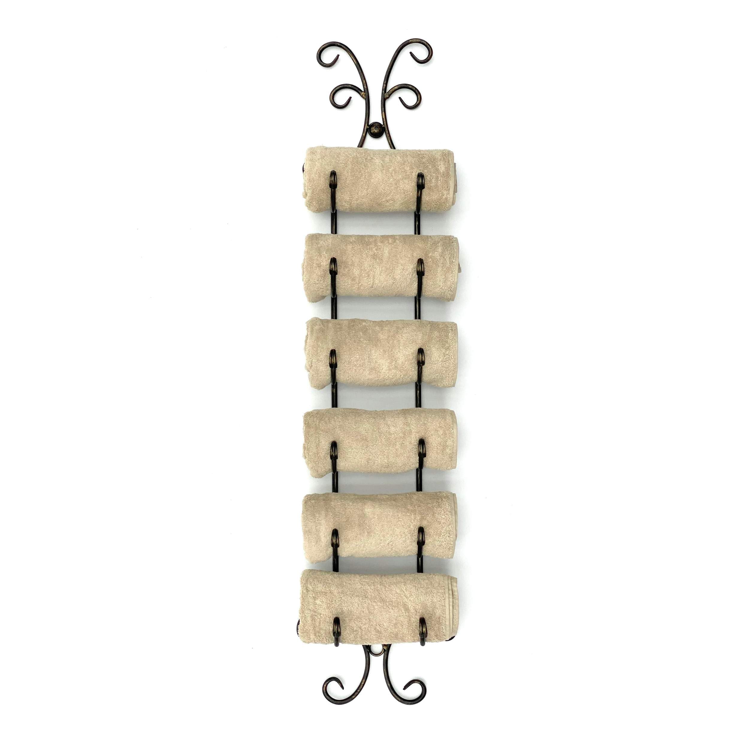 DanDiBo Supporto Porta Asciugamani 092568 Porta Asciugamani 90 cm Porta Asciugamani Stile Country Nero