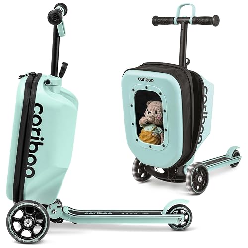 Cariboo Patinete para Niños de 2 años con Maleta 3 Ruedas 2en1 Plegable Altura Ajustable hasta 50 kg Equipaje…
