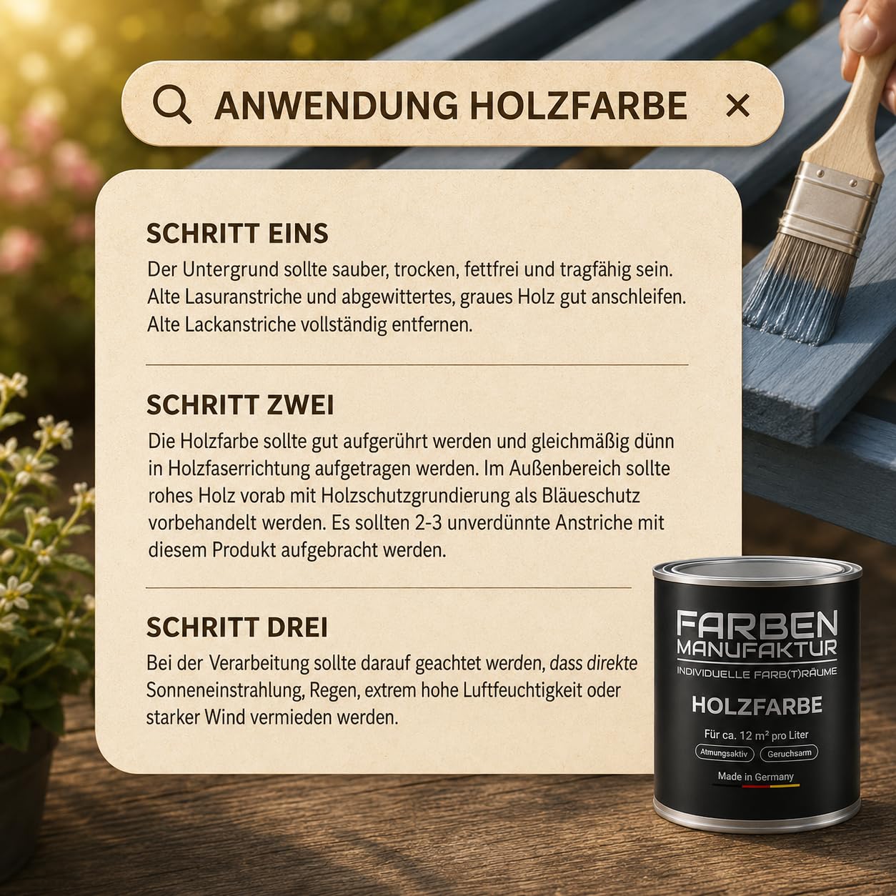 Kopie: Farben Manufaktur Holzfarbe Wetterschutzfarbe Holzlack Holzschutzlack Holzdecklack RAL 2/5L, Farbe: ca. RAL 7021 Schwarzgrau, Größe: 5L