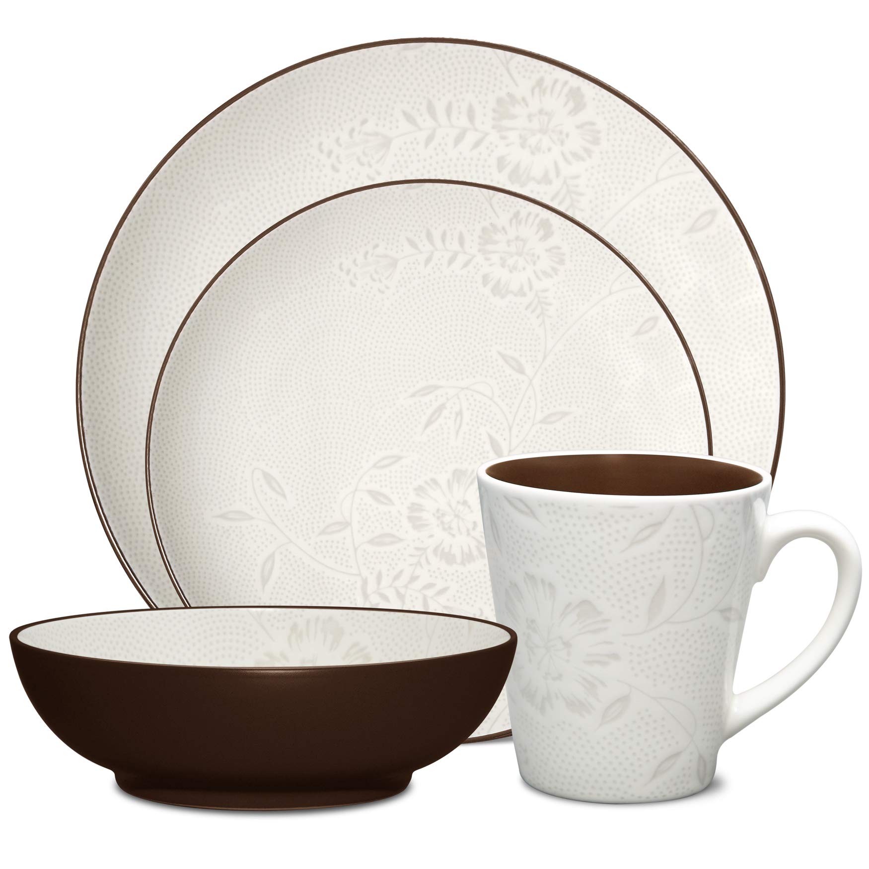 Noritake Colorwave Bloom 4-Piece Place Setting, Chocolate