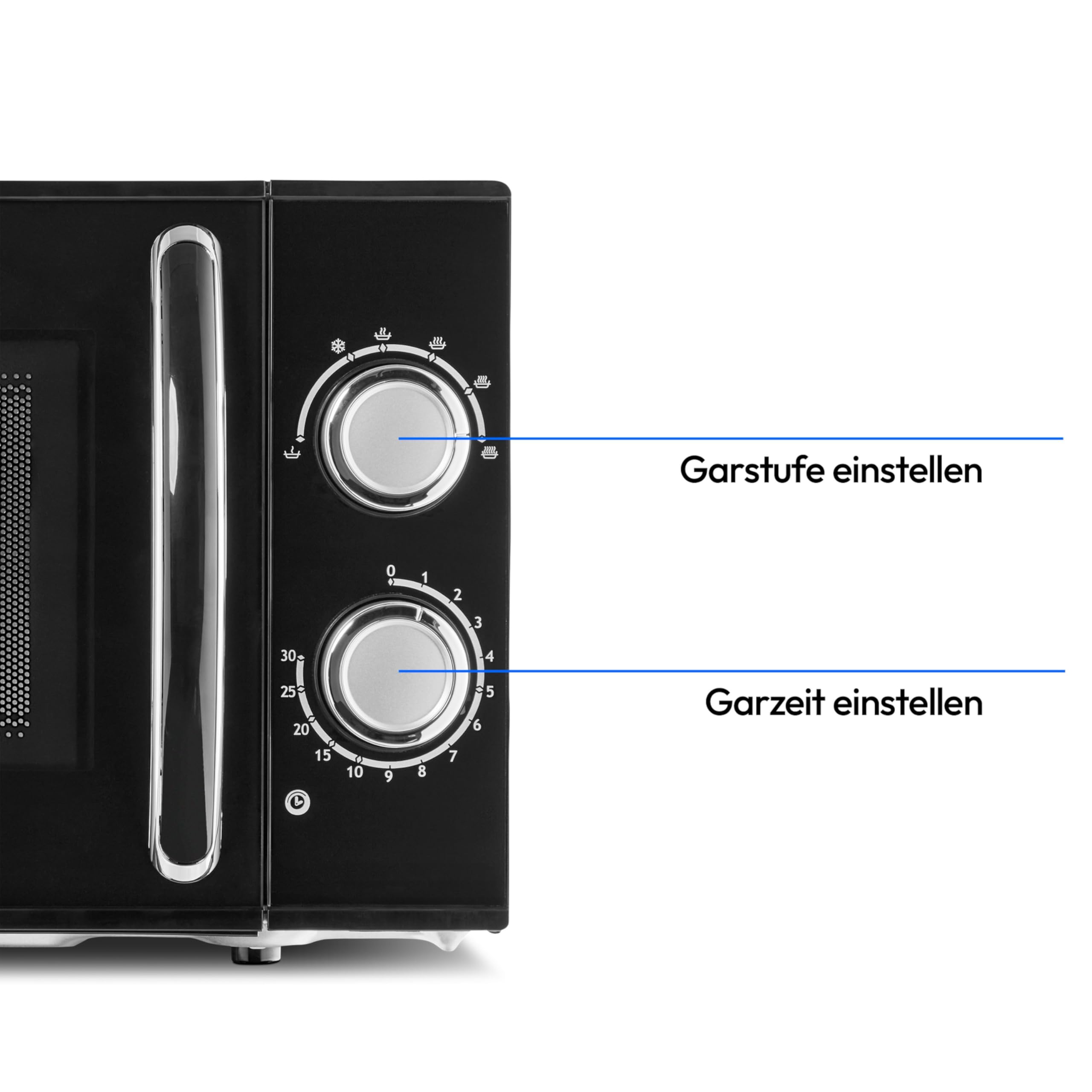 MEDION Mikrowelle klein, ca. 700 Watt Leistung, ca. 17 Liter Kapazität, 6 Stufen, Auftaufunktion, MD 15644, schwarz