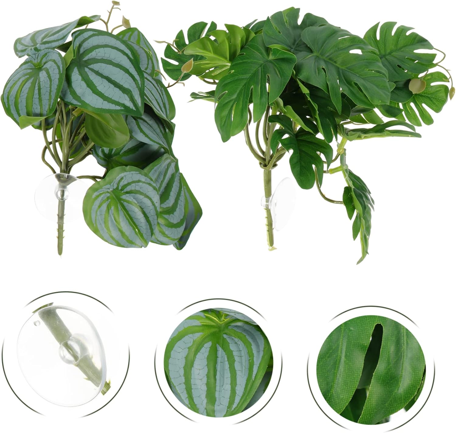 BESPORTBLE 8pcs Realistic Reptile Plants Fake Reptile Leaves Decor Artificial Plant Ornaments for Tank