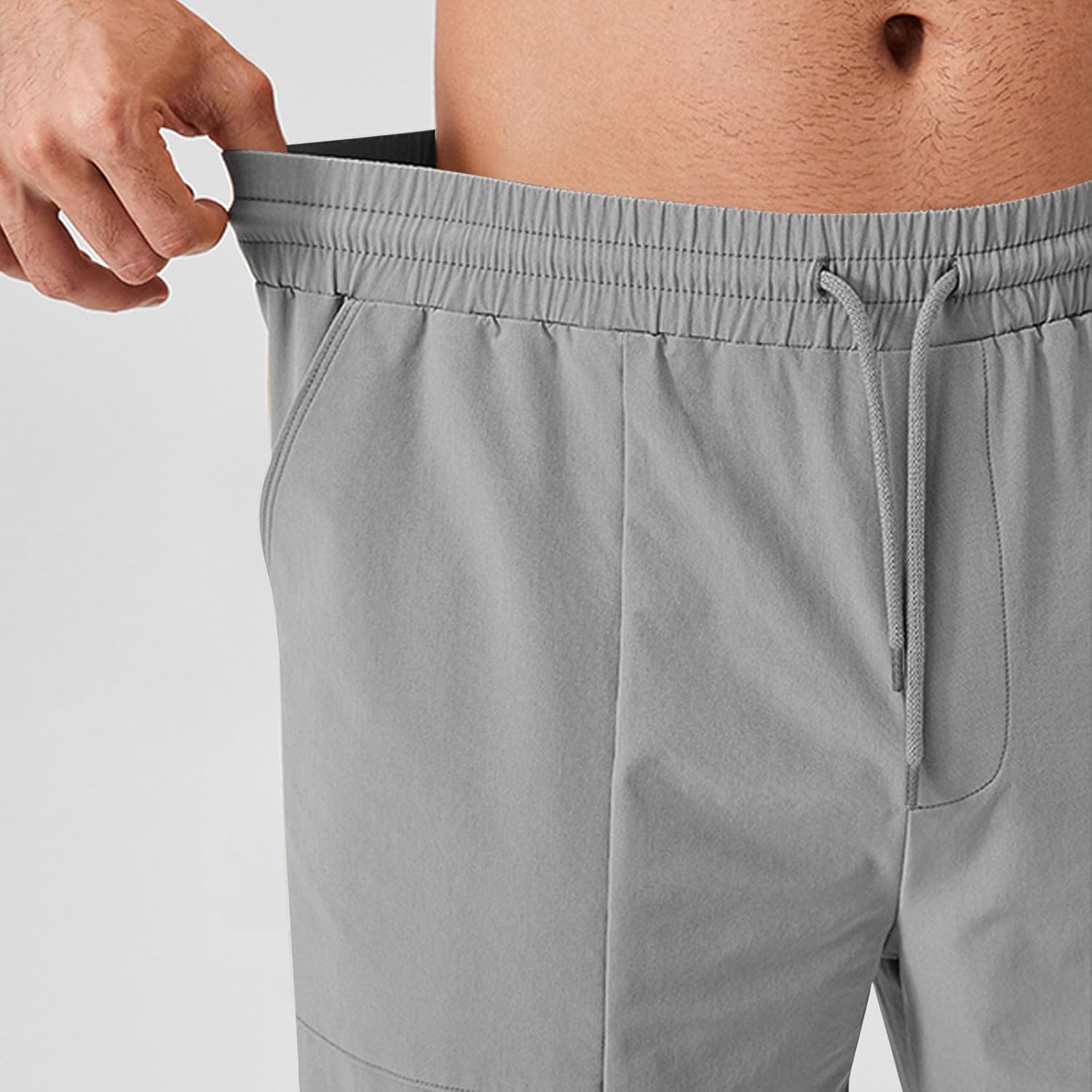 Cambkatl Men's Ice Silk Sweatpants Athletic Running Casual Solid Drawstring Elastic Waist Quick Dry Track Pants with Pockets