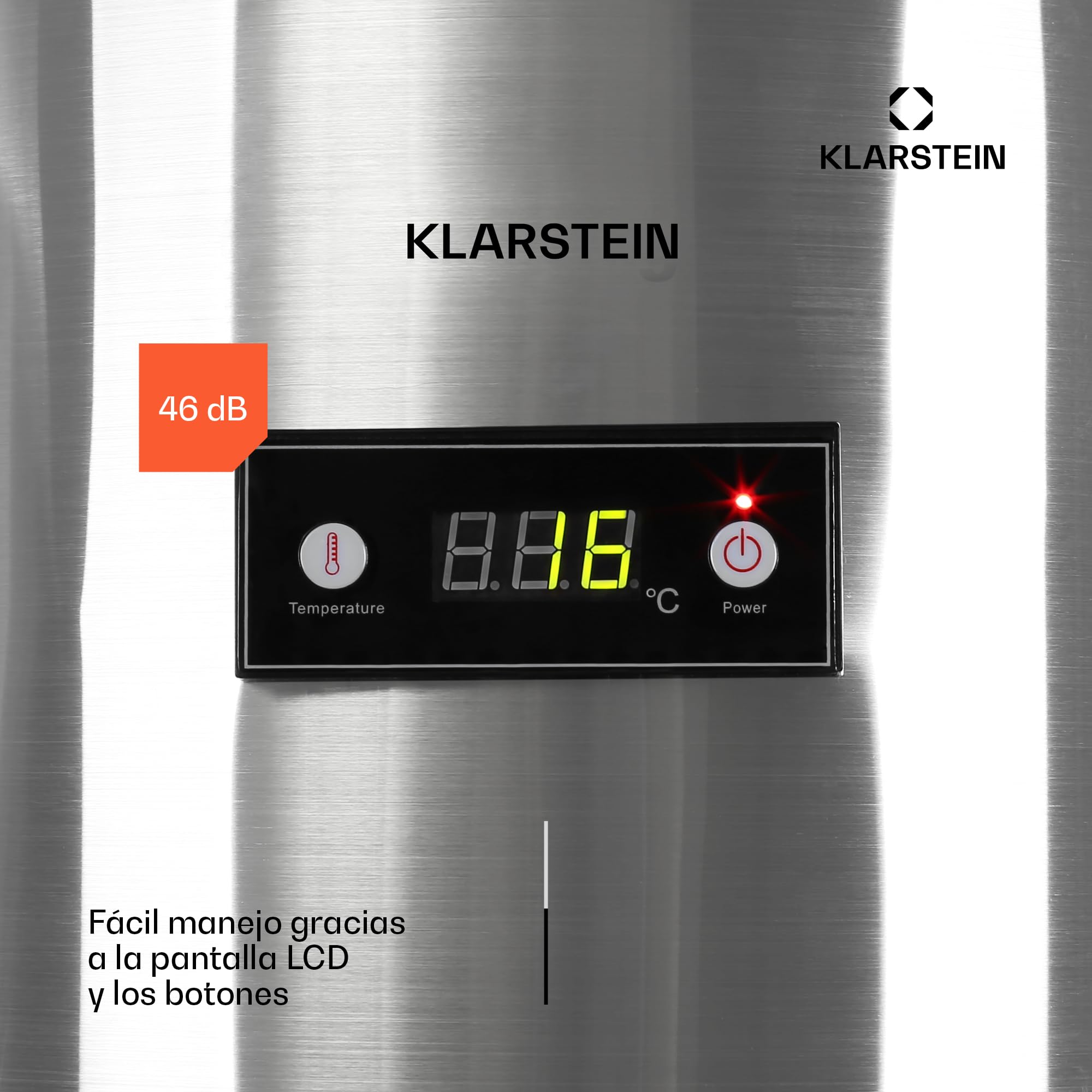 Klarstein Mr. Barbot - Enfriador de bebidas (Independiente, Negro, Acero inoxidable, F, 0-16 °C, Arriba)