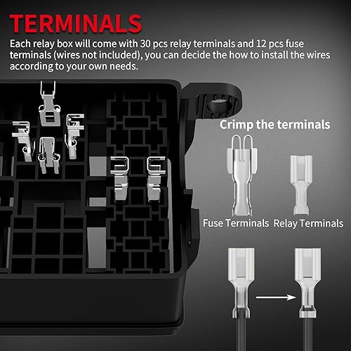 Miniatura 5 de DaierTek Caja de relé de 12 V, 6 ranuras, bloque de relé de fusibles, 6 ranuras ATCATO, bloque de fusibles y relé con relé, kit universal de caja de