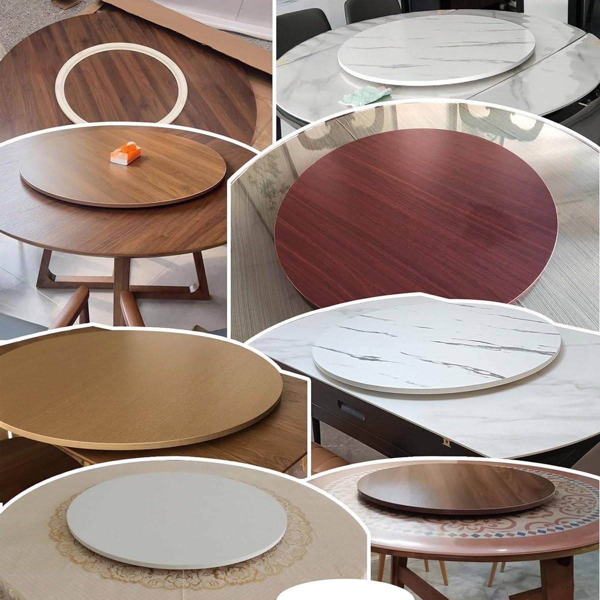 Plato Giratorio De Mesa De Madera 45cm 60cm 70cm 80cm 90cm 100cm, Plato Giratorio Redondo para Cocina En Casa, Bandeja De Servicio Lazy Susan De Madera Grande(Rosewood,50cm/20in)