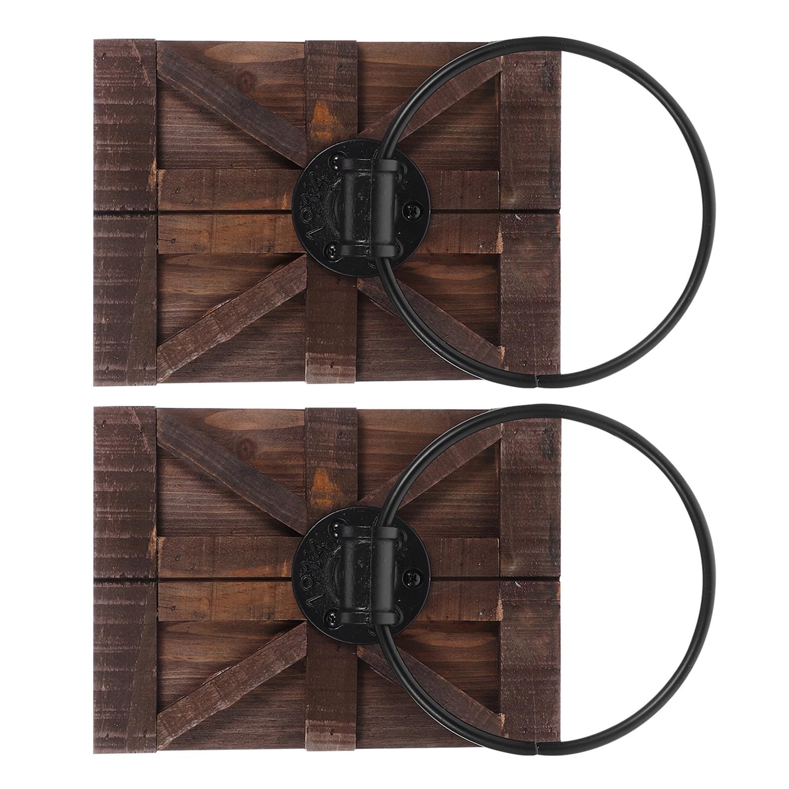 2 Piezas Toallero Vintage, Soporte para Toallas de Pared, Hierro y Madera, Marrón, Diseño Seguro y Liso, para Baño y Cocina, Decoración Rústica de Casa