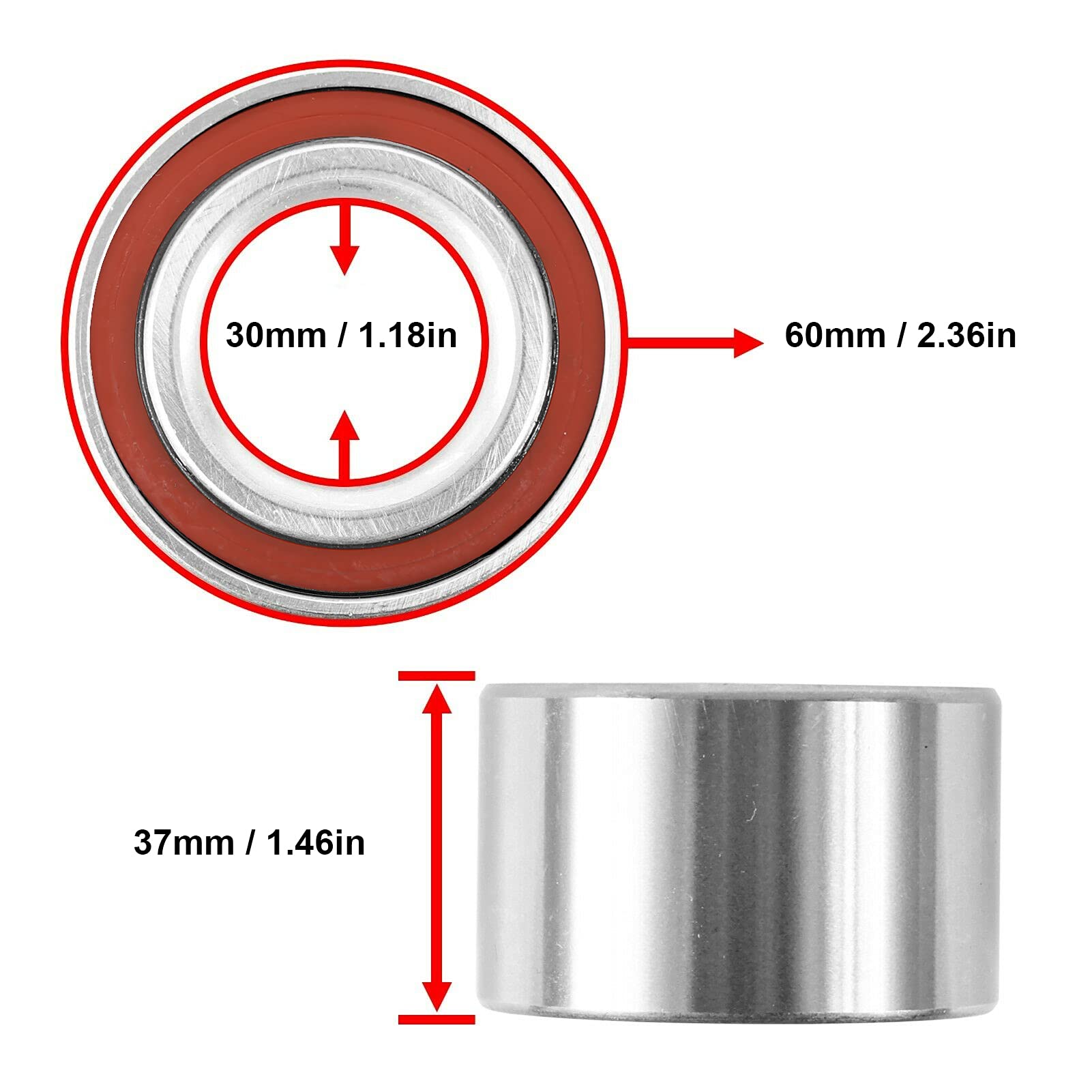EVGATSAUTO Cojinete de Rueda Delantera y Trasera 293350118 de Metal para Commander 800/1000 y Outlander ATV