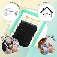 Vista 7 de Extensiones de pestañas PRO LASHBEAUTY con volumen D-0.07-14, pestañas postizas de ventilador fácil de 9 a 20 mm, pestañas postizas de florecimiento