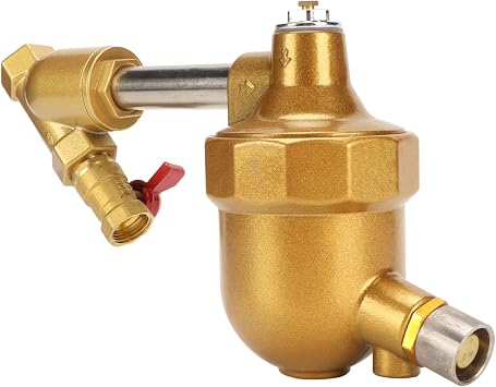 1Pcs Automatic Air Compressor Drain Valve with Brass Ball Valve | Aluminum Alloy Body,For Storage Tank Moisture Removal,Heavy-Duty Industrial Use
