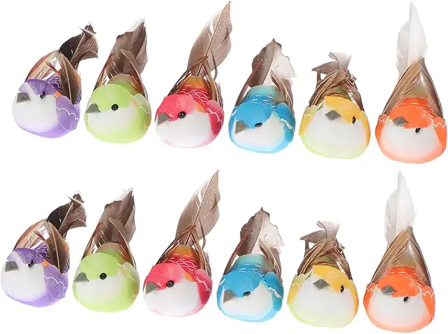 Abaodam 12pcs Realistische Vogelbeeldjes Voor Tuin Decoratie