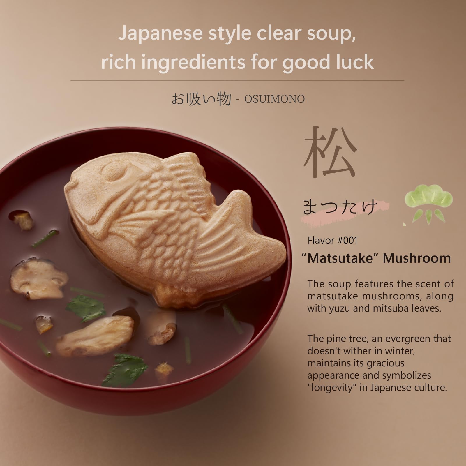 Japanese traditional flavor soups gift 6pack(Mushroom, bamboo, plum)
