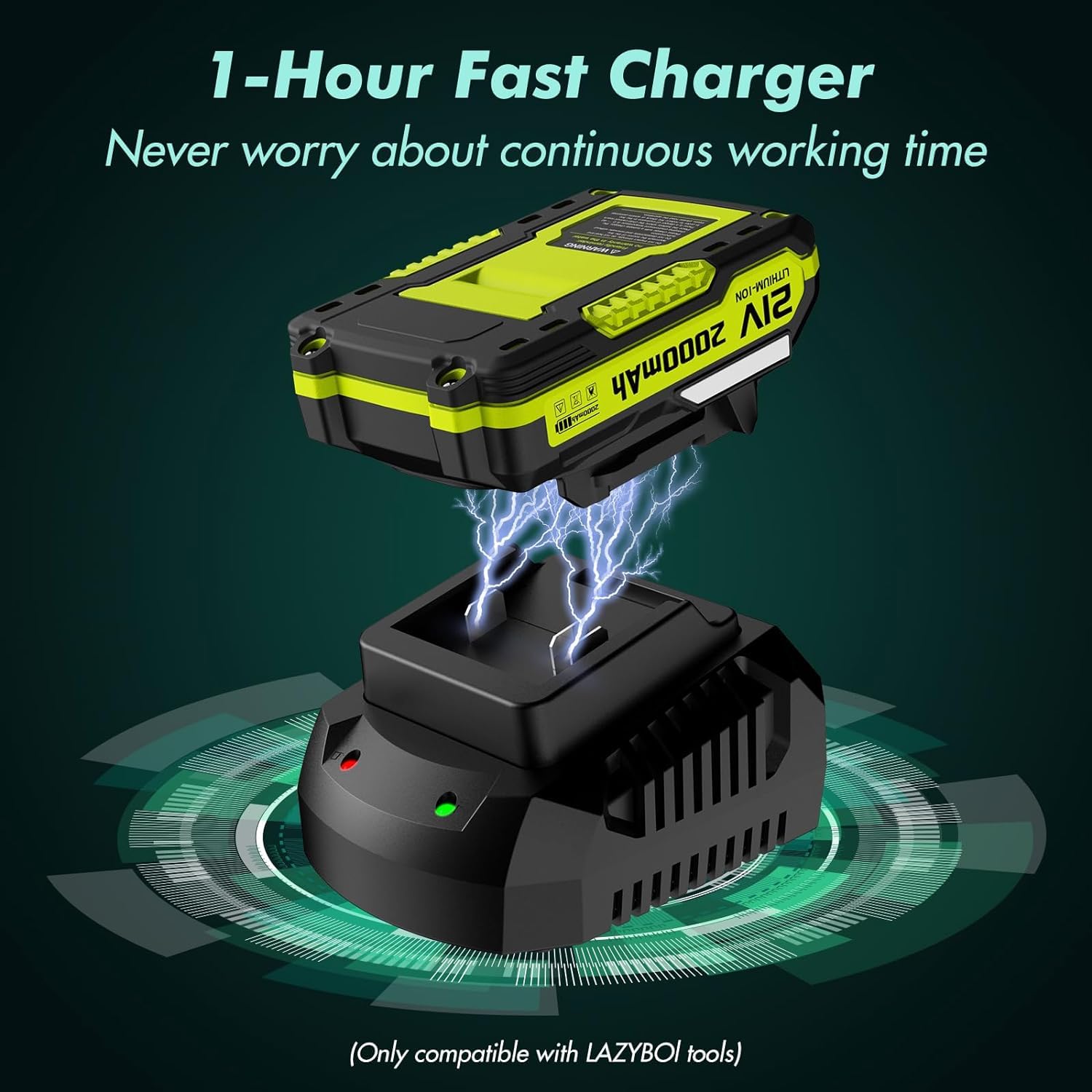 Soffiatore di foglie senza fili 21 V, soffiatore a foglie con batteria 4,0 Ah, 3000 W, 2 modalità di velocità per la manutenzione del prato, soffiaggio della neve e rimozione della polvere (verde)