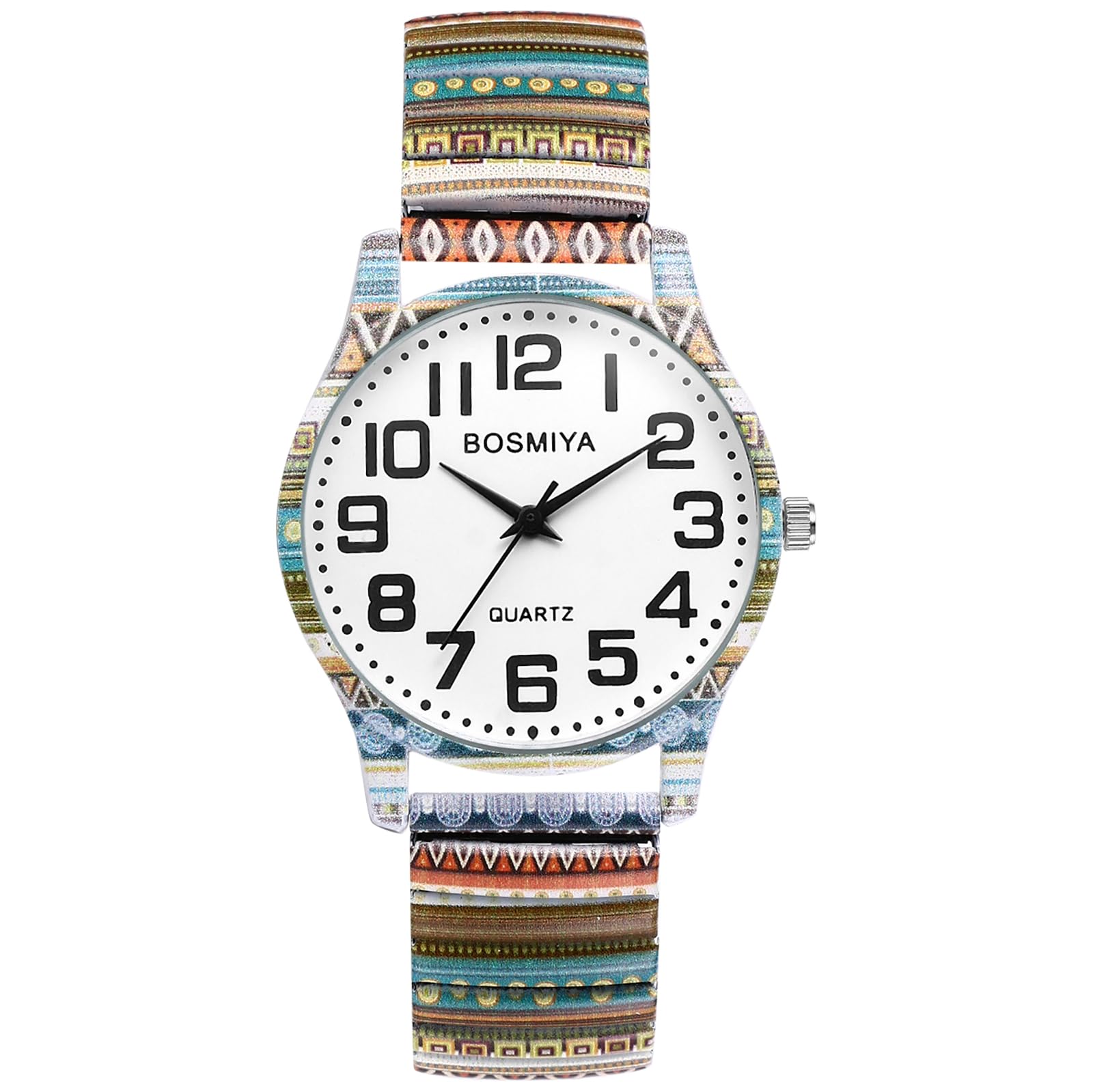Oideastretch Band Watches For Women Bohemia Flower Easy Reader