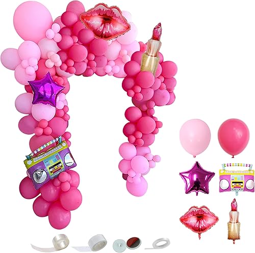Combinación de globos, 115 globos rosados, kit de arco de guirnalda para baby shower, fiesta de cumpleaños, festival, fiesta, boda, compromiso,