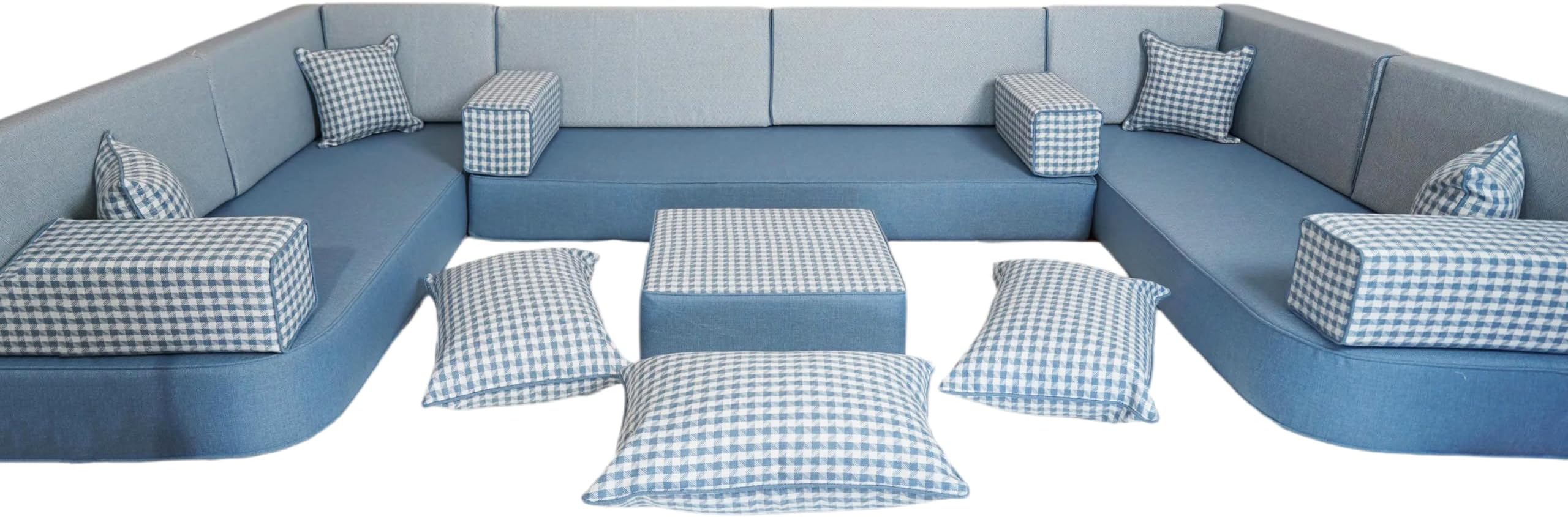 arabicsofa Middle Eastern Moroccan Majlis Seating – U Shaped Arabic Floor Cushion for Living Room – Sectional Sofa Set