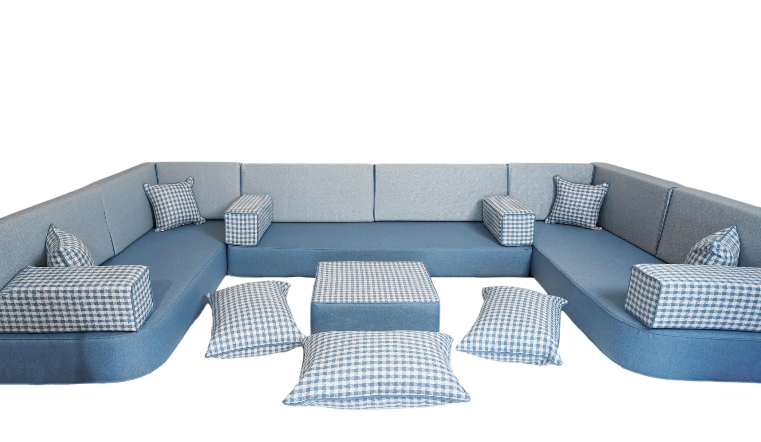 arabicsofa Middle Eastern Moroccan Majlis Seating – U Shaped Arabic Floor Cushion for Living Room – Sectional Sofa Set