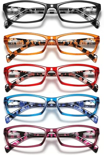 Miniatura 7 de kunchu 5 Pack Reading Glasses for Women - Blue Light Blocking Spring Hinge Computer Readers Anti Glare UV Eyeglasses