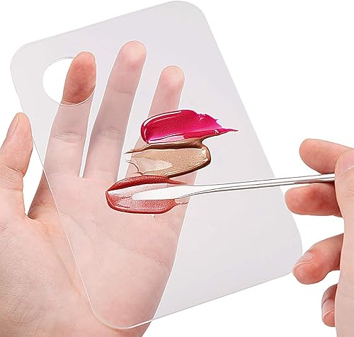 Miniatura 9 de ONLYKXY - Paleta de maquillaje y espátula, paleta cosmética acrílica, arte de uñas, sombra de ojos, lápices labiales, herramientas de maquillaje