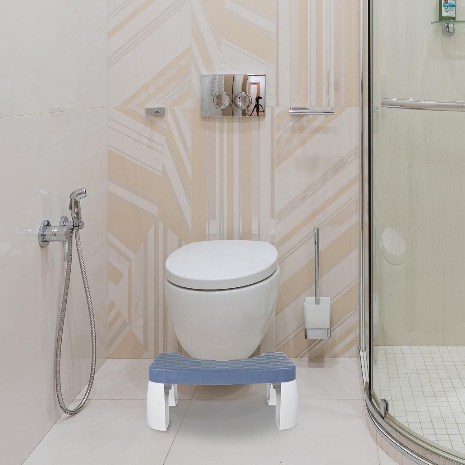 PRETYZOOM Footstool for Bathroom Bedroom Non- Plastic Step Stool for Adults and Boys and Girls Versatile Toilet Squatting Stool Sturdy Design for Safe Use Easy to Clean