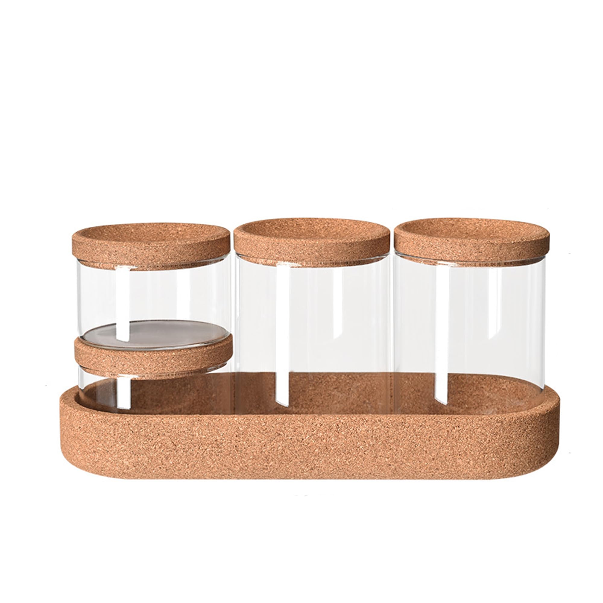 Scatola portaoggetti da toilette in vetro con coperchio, organizer