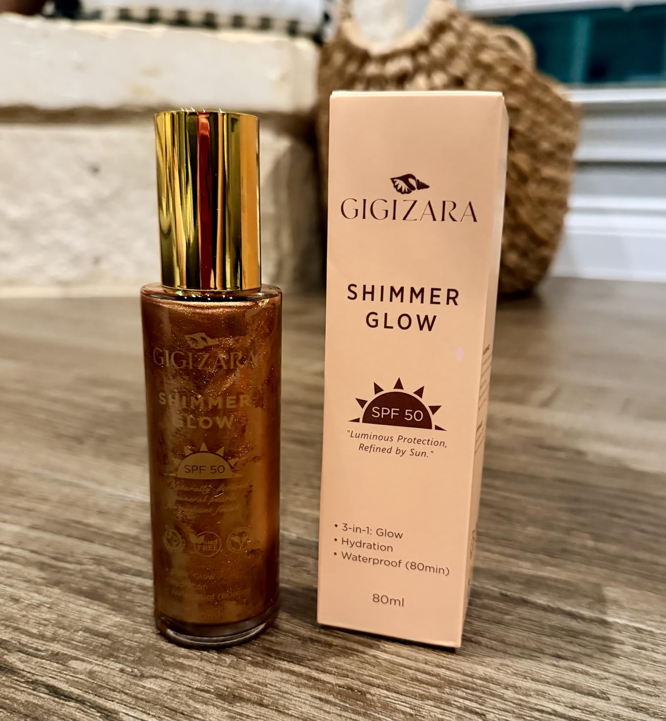 Gigizara Radiant Glow Body Shimmer – Lightweight Illuminating Body Moisturizer for a Sun-Kissed Look – Hydrating