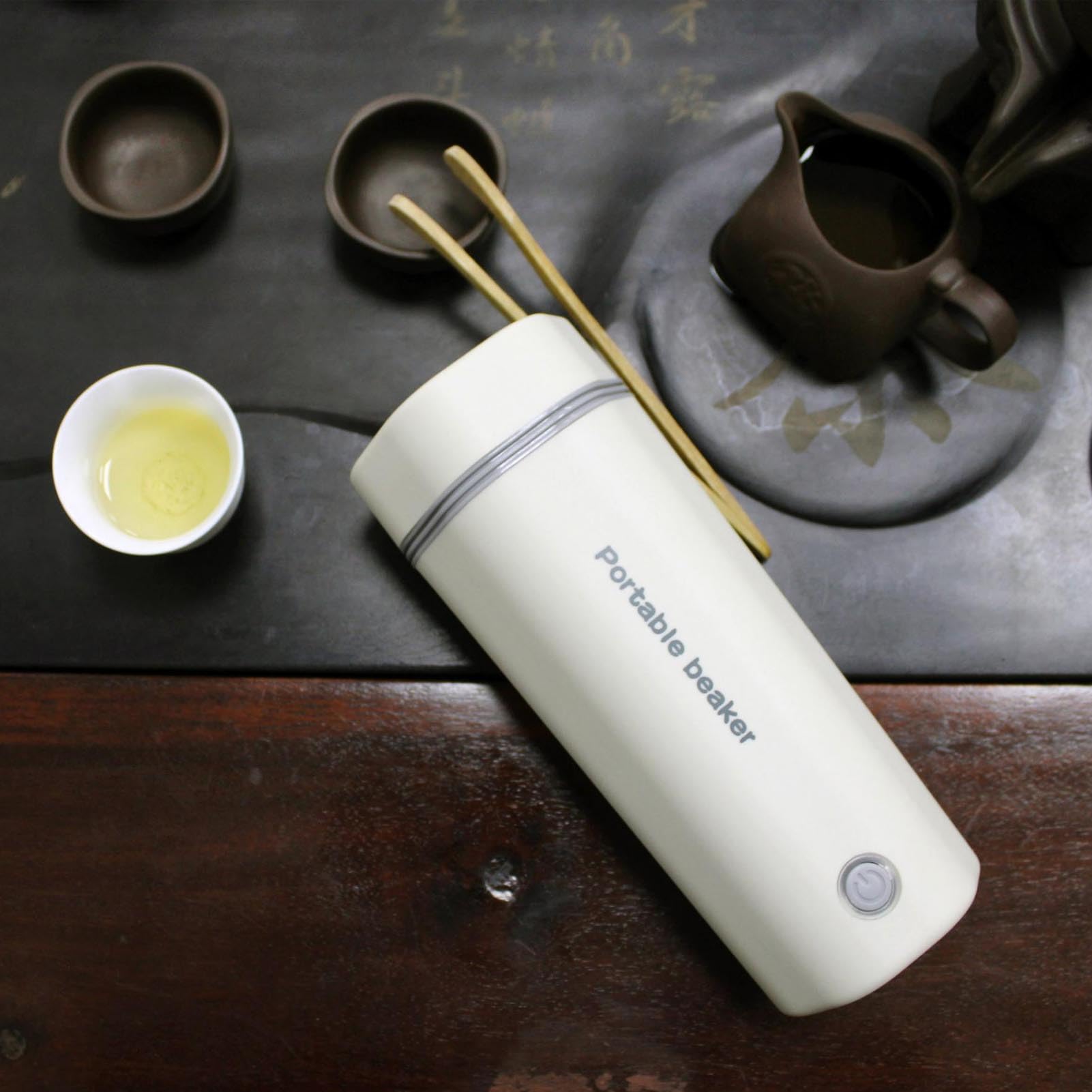 TOPINCN Tetera Eléctrica Portátil, Mini Tetera de 350 Ml de té con 4 Preajustes Variables, Caldera de Agua de Viaje de Acero Inoxidable, Apagado Automático (EU enchufe 220V)