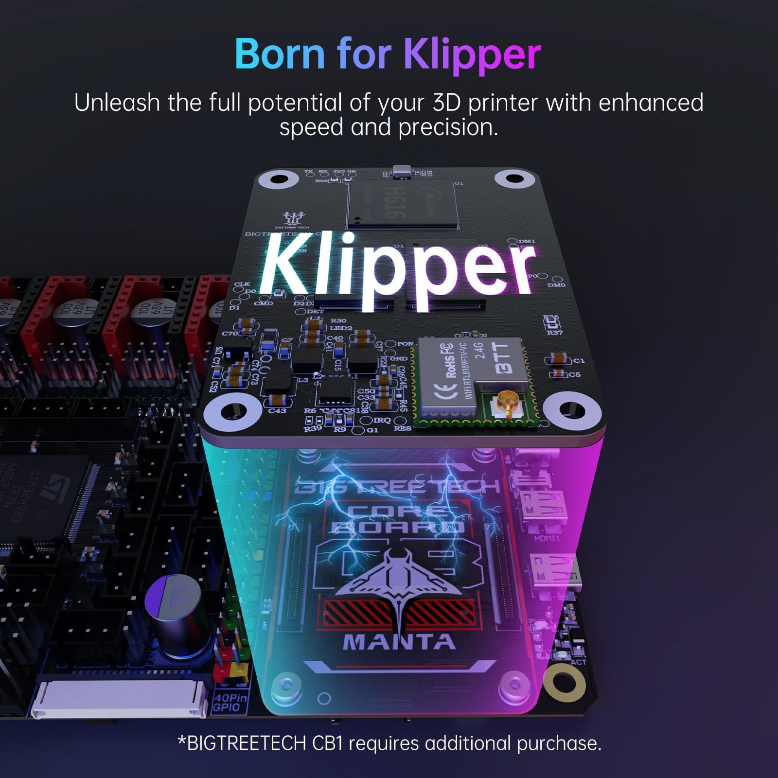 BIGTREETECH Manta M8P V2.0 Integrated Control Board 32Bit Running Klipper with CB1, High Speed 3D Printer Silent Motherboard, Compatible TMC5160T Plus,TMC5160,TMC2209,TMC2240 Stepper Driver