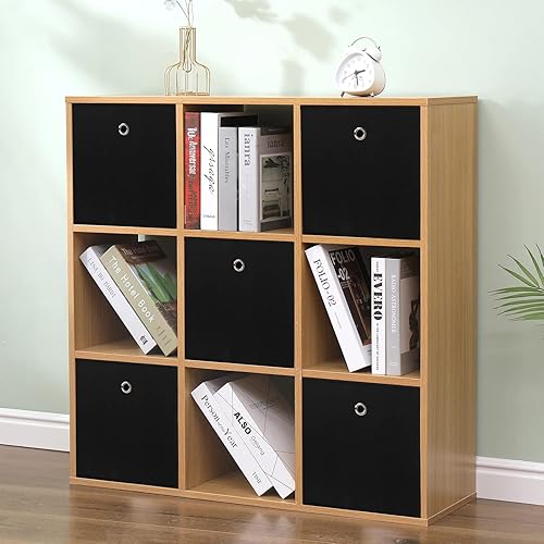 Miniatura 5 de Contenedores de almacenamiento de tela, cubos de almacenamiento de tela de 11 pulgadas, cubos de almacenamiento plegables con asas dobles para