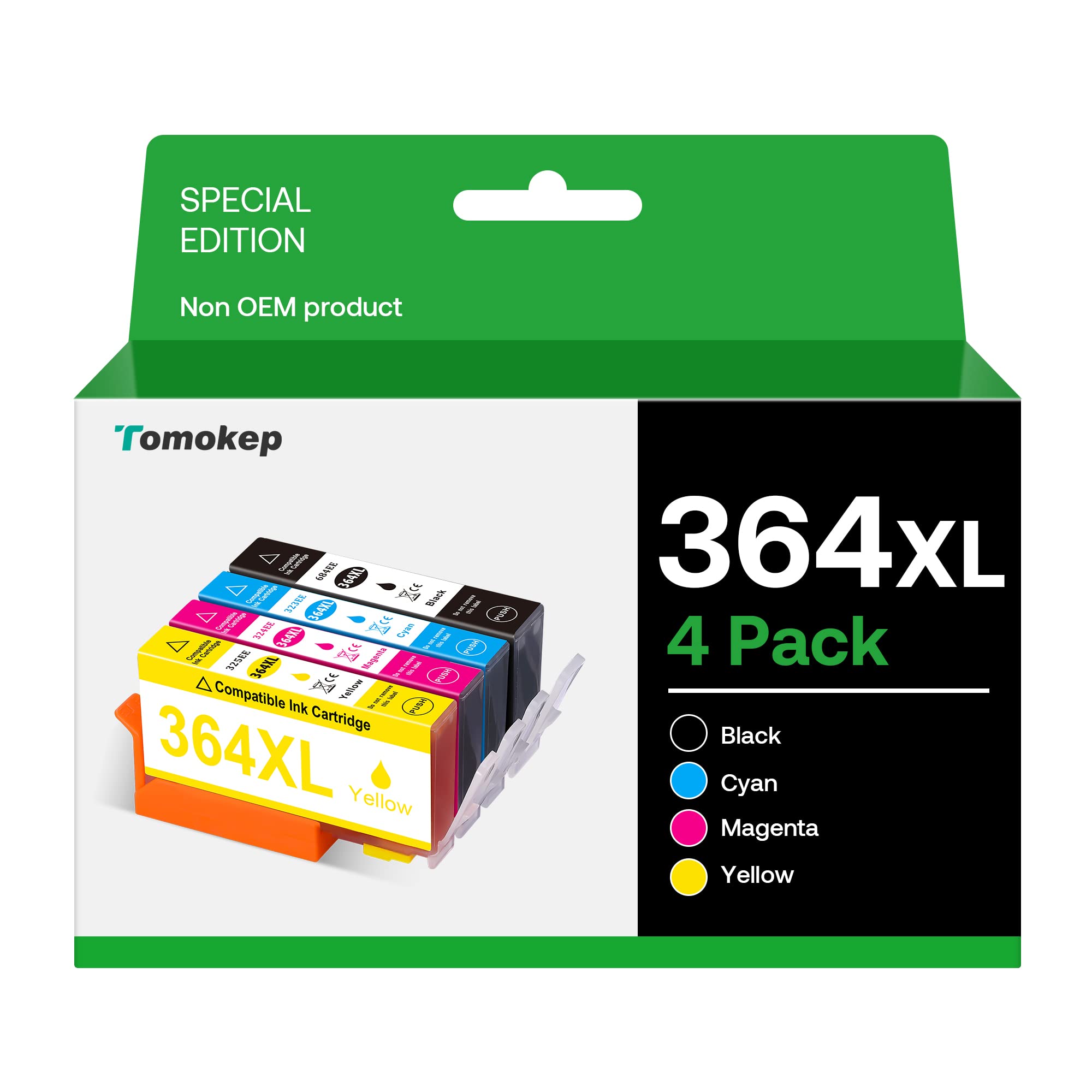364XL Ink Cartridges Replacement for HP 364 XL Ink Cartridges Multipack High Yield 4 Pack, for HP Photosmart 5510 5511 5515 5520 5524 6510 6520 7510 7520, Officejet 4610 4620, Deskjet 3070A 3520