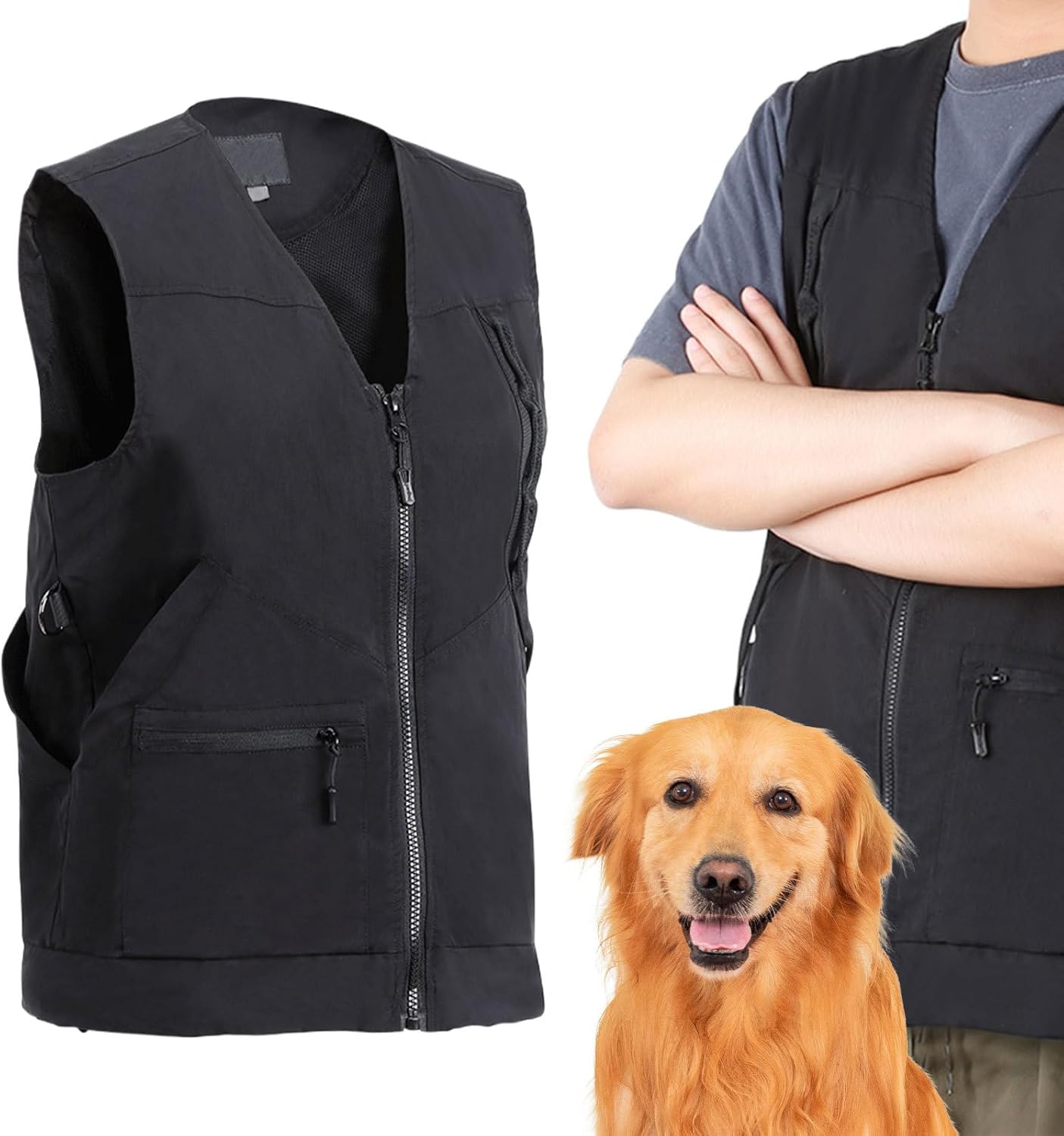 Pet Training Clothes, Side Adjustable Button Design, Polyester Material, Training Dog Vest, Protective Dog Trainer Cloth, Sturdy and Breathable Material, for Sports, Fishing, Hunting