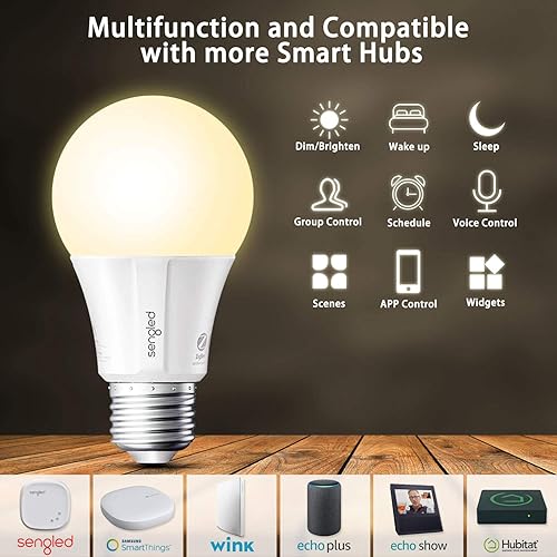 Miniatura 2 de Sengled Kit de inicio de bombillas inteligentes, bombillas inteligentes que funcionan con Alexa, Google Home, 2700 K, bombillas blancas suaves de