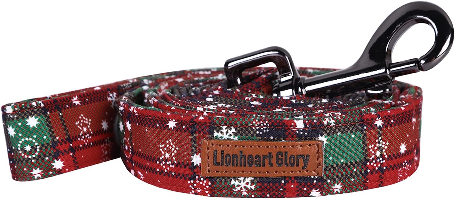 Lionheart glory Strong Dog Leash Christmas Plaid Durable