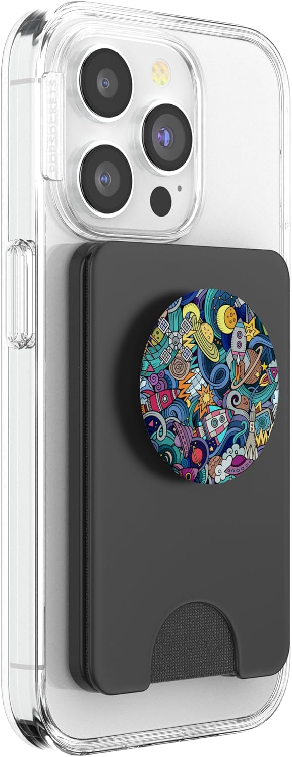 Street Art Galaxy Pattern - Urban Spacecrafts And Planets PopSockets PopWallet for MagSafe
