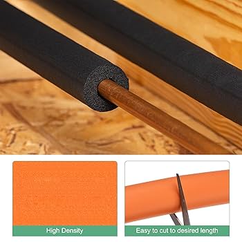 M METERXITY Pipe Insulation Tube, 17 X 2.4(L X OD) Foam Pipe Covers, Pre-Slit Clamp For Padding/Bumper Corner Edge Protection/Handle Water Pipes [Orange
