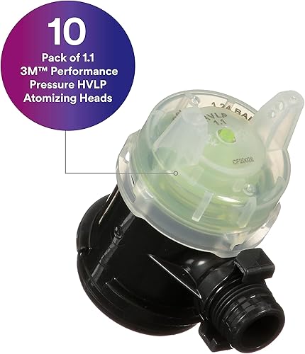 Miniatura 2 de 3M Performance Pressure HVLP - Kit de repuesto para cabezal atomizador, 26811, tamaño 1.1, amarillo, para uso con pistola de pulverización