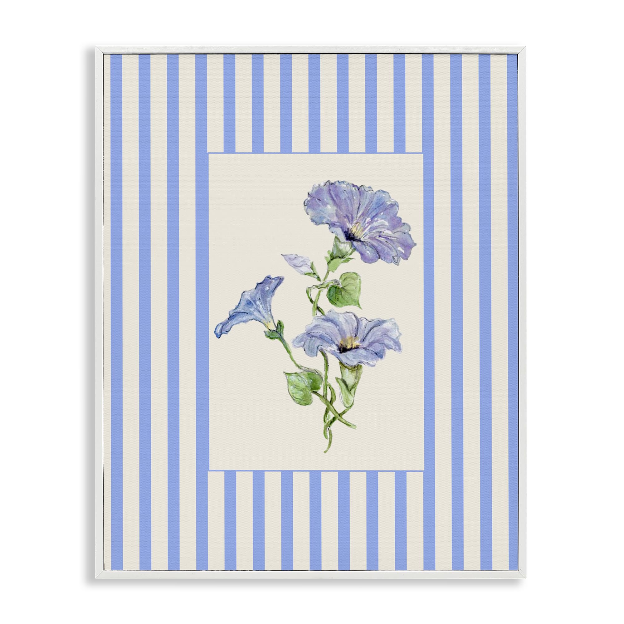 'Blue Stripe Morning Glory'| Framed Giclee Art