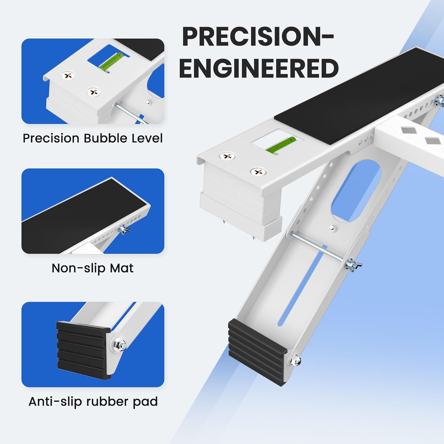 Window Air Conditioner Support Bracket: 220lbs Dual Arm Universal Window AC Bracket for 5,000-24,000 BTU Units, Heavy Duty Window AC Mount for 3‘-12" Brick Concrete Wood Walls