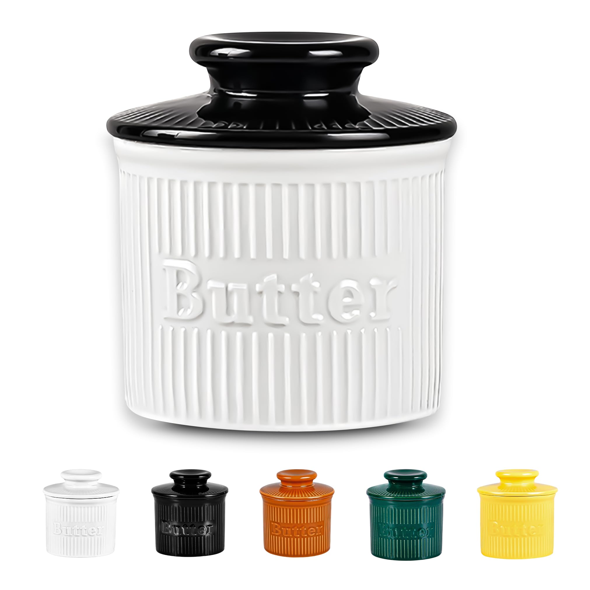 Butterdose, französische Butterdose, butterglocke mit Deckel, für frische und streichfähige Butter