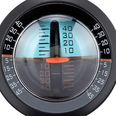 Inclinometer Level Gauge Dashboard, 45 Degree Angle Slope Meter, 360 Degree Rotation Vehicle Level Gauge for Car Campervan Motorhome System, Black