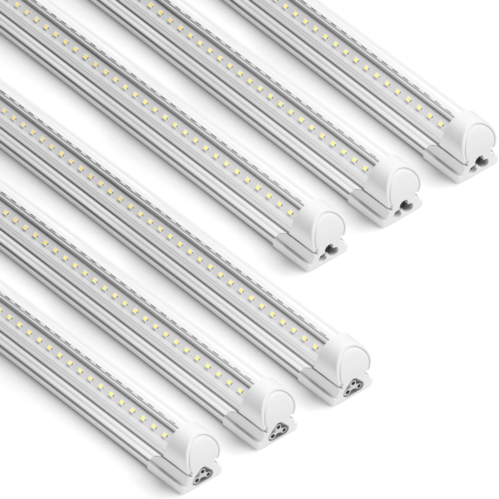 Barrina T8 LED Shop Lights 8FT, 72W 10000LM 6500K, 6 Pack High Output