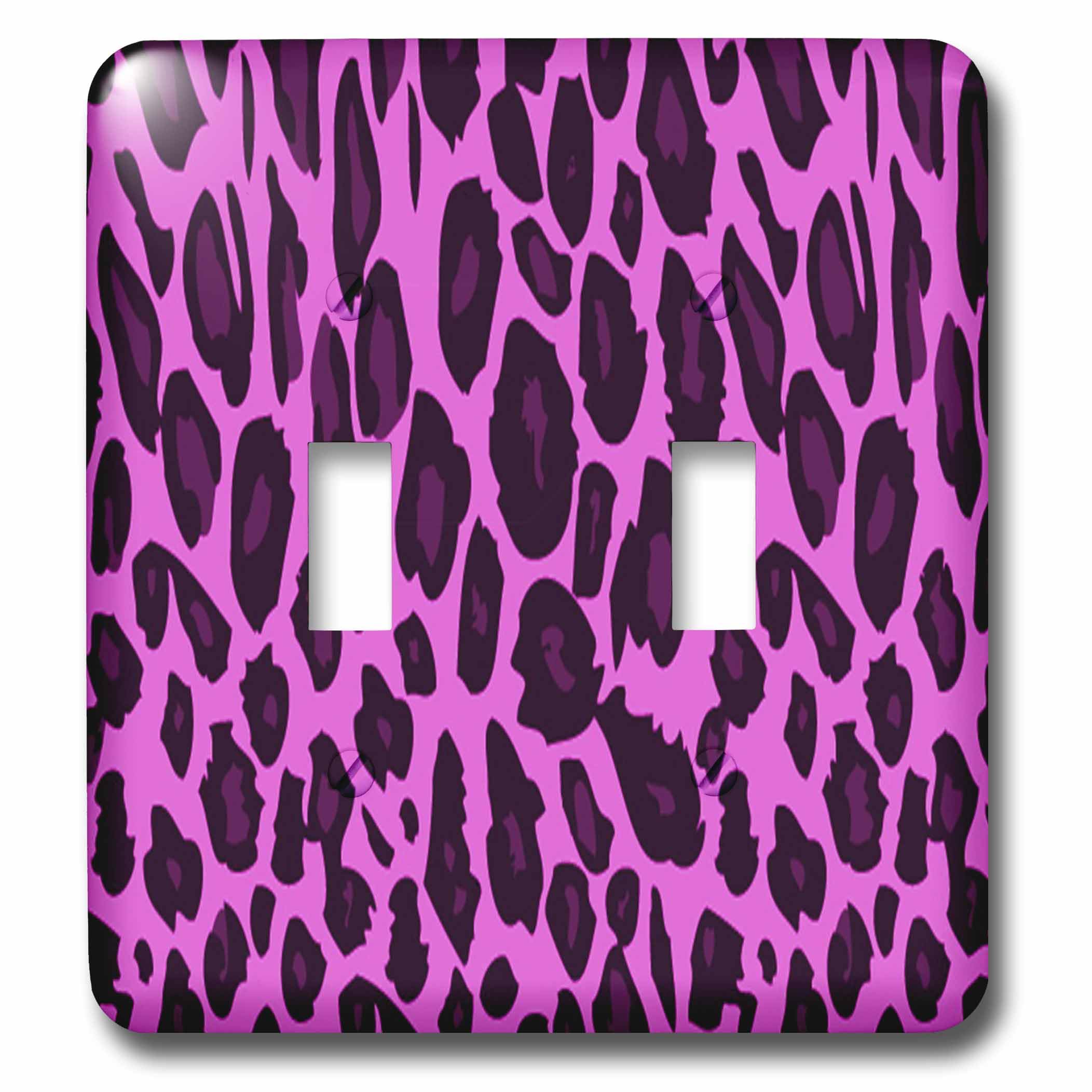 Interrupteur double guépard rose vif 3dRose Lsp_62040_2 plaque de finition premium haute brillance