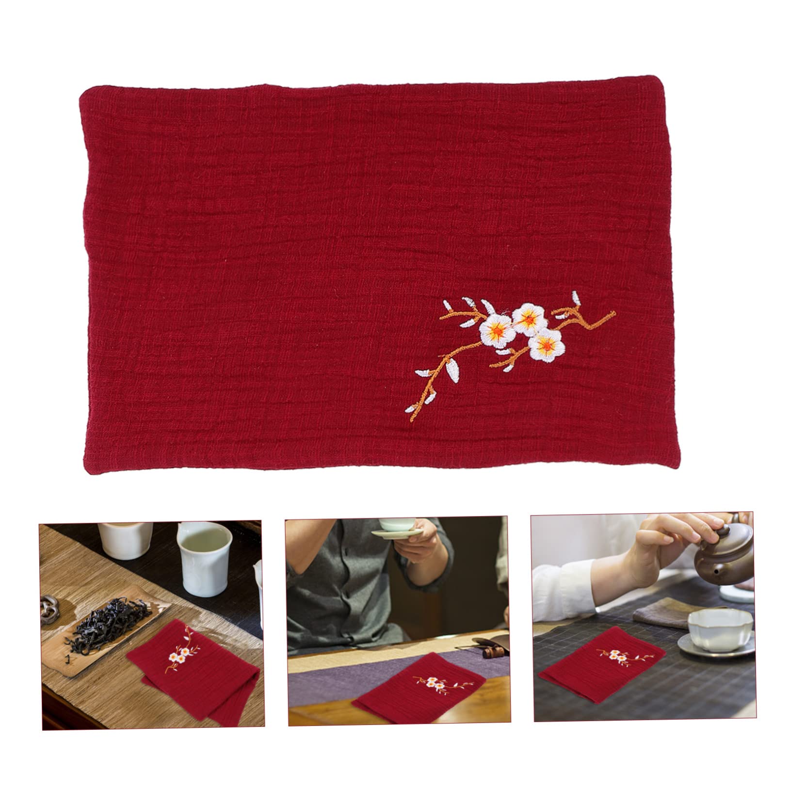 Cabilock 10 Pièces Chiffon De Nettoyage De Table à Thé Serviettes à Thé en Coton Salle De Bain Sets De Table en Coton Serviette De Nettoyage De Théière Nappe Brodée Amende Torchons De Bébé