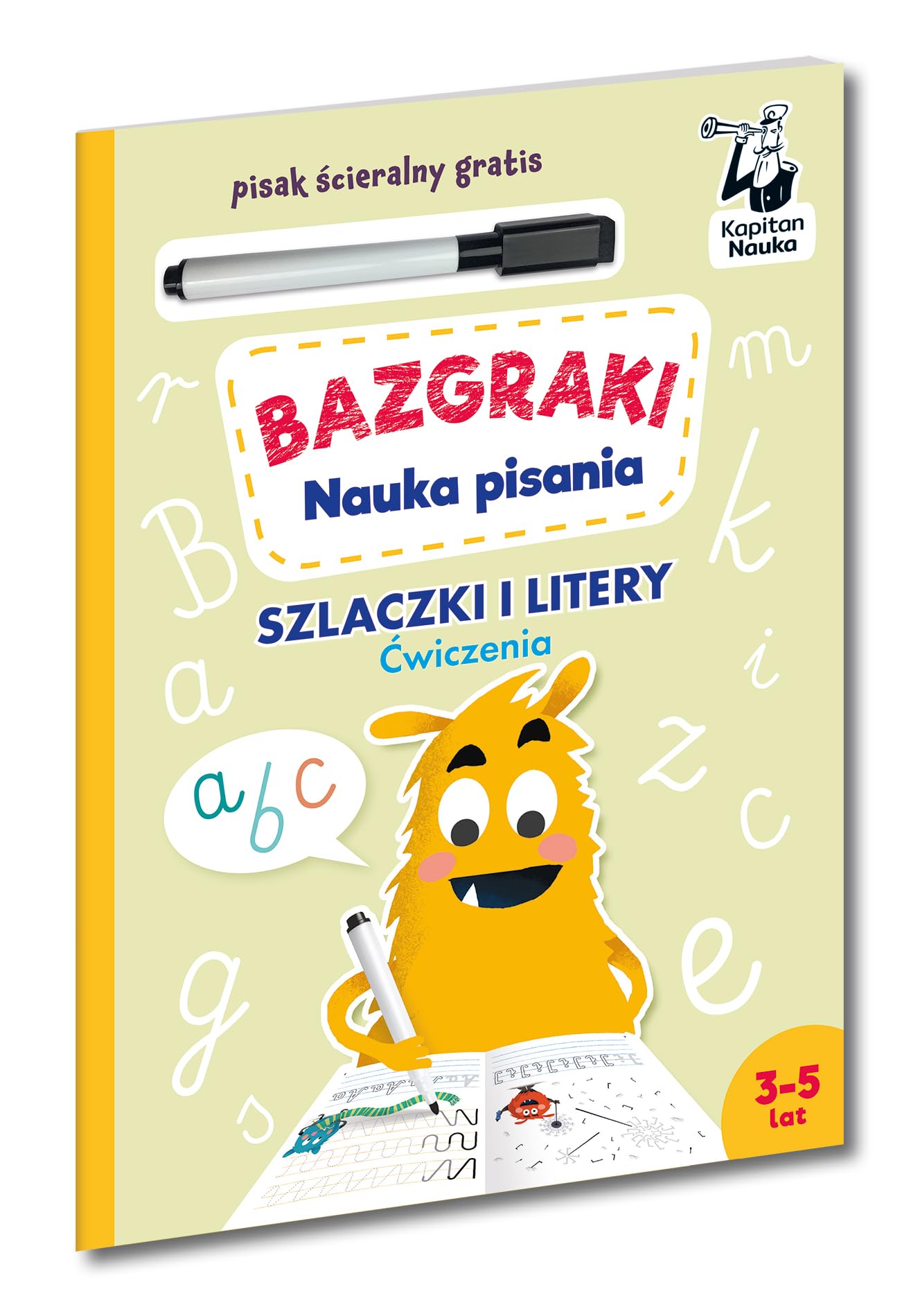 Bazgraki Nauka pisania Ćwiczenia Szlaczki i litery Kapitan Nauka