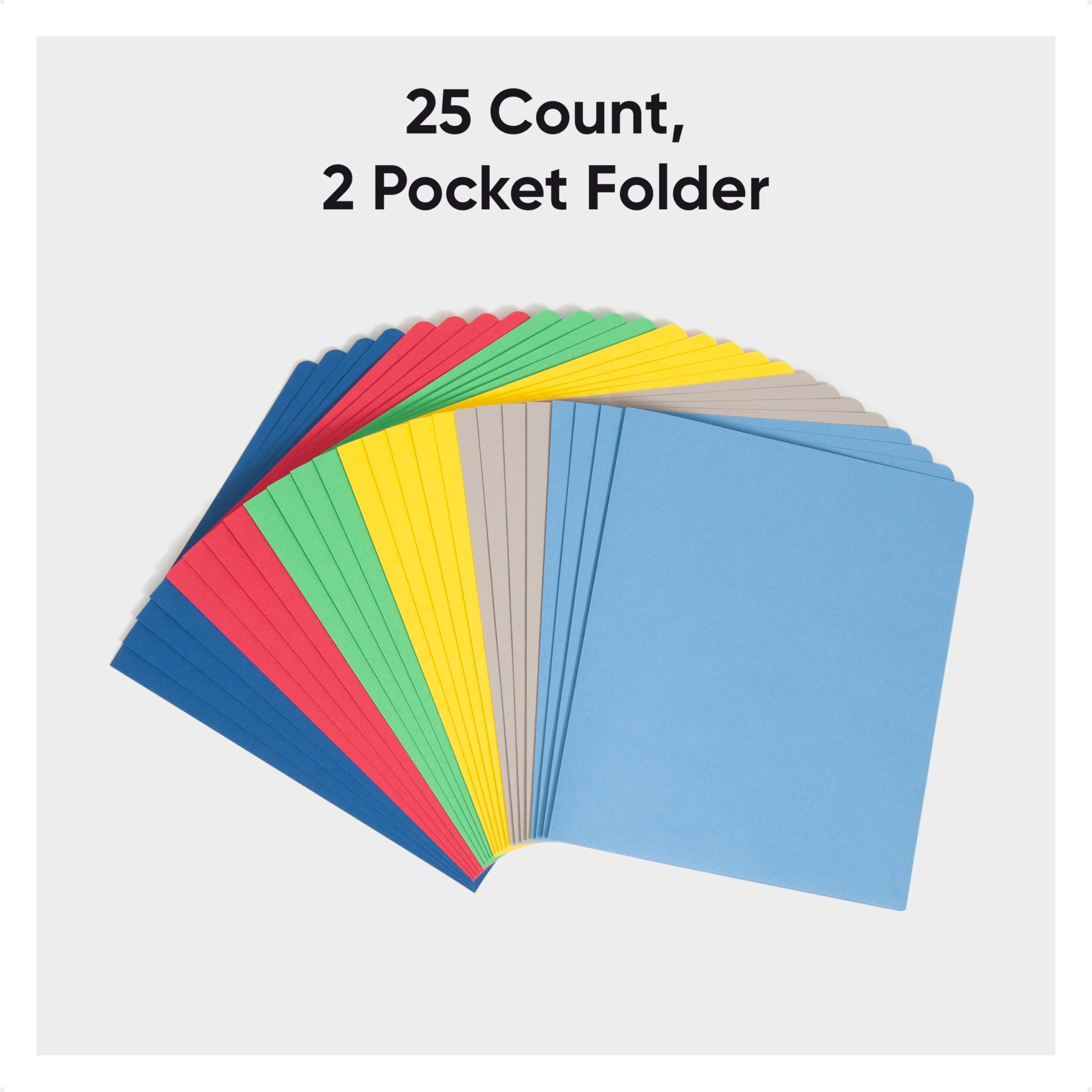 Smead Heavyweight Two-Pocket Folders - Letter Size Assorted Colors, 25 Pack For Office Organization