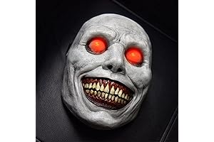 Scary Halloween Mask for Cosplay with Demonic Grin and Red Eyes